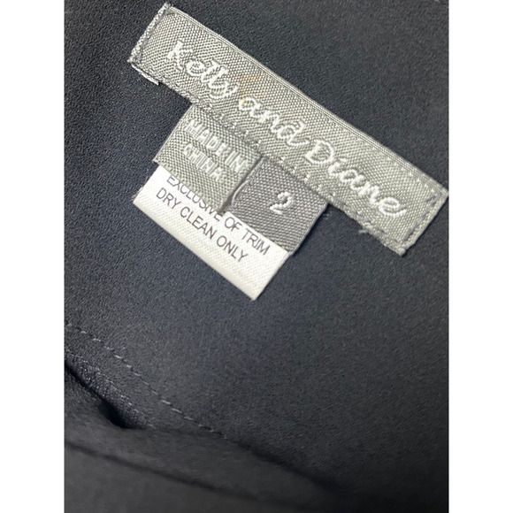 Vintage Kelly and Diane Silk Mini Dress Black White Beaded Floral Size 2 - Picture 3 of 7